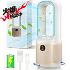 Harrow Bladeless Tower Fan With Intelligent Timer USB Rechargeable Quiet Operation