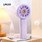 Portable Mini Handheld Fan with USB Rechargeable Misting Function Lightweight for Women