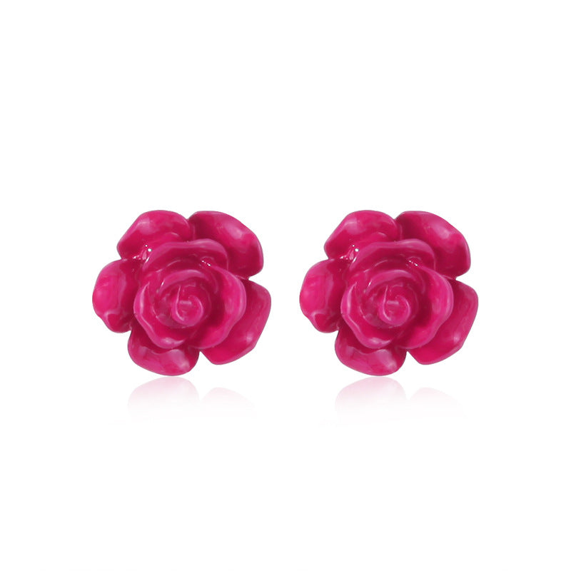 Women's Lightweight Star Earrings Enamel Flag Design Fishhook Closure Zinc Alloy