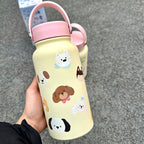 Women’s Insulated Stainless Steel Water Bottle with Cat Design Lightweight and Portable