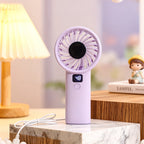 Compact Foldable USB Fan with Digital Display Quiet Motor Multi-Speed Control