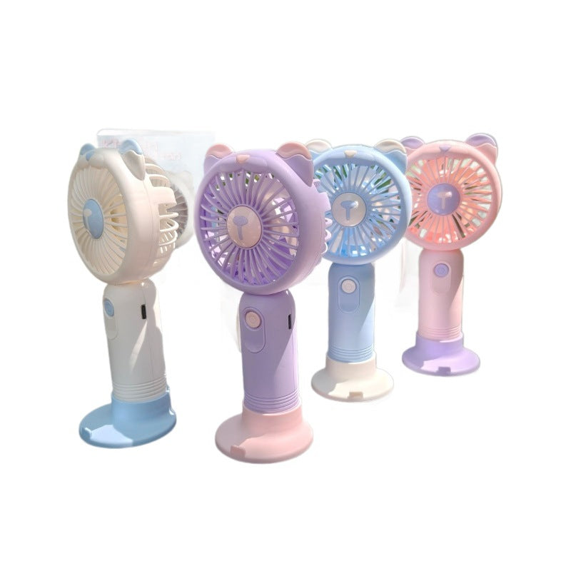 Portable Mini Fan USB Rechargeable Lightweight Compact Handheld Desk Fan with Multiple Speeds and Animal Design