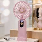 Portable USB Fan with Variable Speed Control Digital Display Compact Quiet Operation