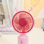 Portable Mini Hand Fan for Women USB Rechargeable Lightweight with Flexible Mounting and Cute Ear Design