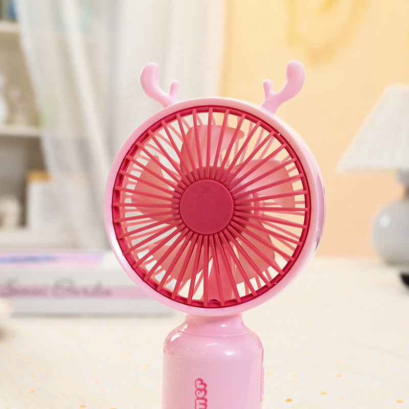 Portable Mini Hand Fan for Women USB Rechargeable Lightweight with Flexible Mounting and Cute Ear Design