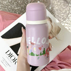 Insulated Stainless Steel Water Bottle with Colorful Polka Dot Pattern for Women