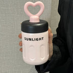 Women’s BPA-Free Water Bottle with Heart Handle Leak-Proof Screw Cap Lightweight Design