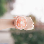 Portable Handheld Fan for Women with Wrist Strap Rechargeable USB Pink
