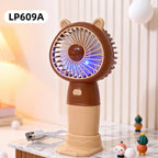 Rechargeable Portable Hand Fan With Bear Design Quiet Child-Safe Table And Handheld Fan