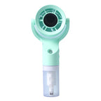 Portable Hand Fan with Integrated Spray Container and 3 Speed Settings