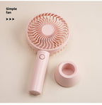 Women's Portable Hand Fan USB Rechargeable Ergonomic Grip Adjustable Speed Quiet Operation