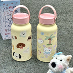 Women’s Insulated Stainless Steel Water Bottle with Cat Design Lightweight and Portable