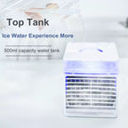 Compact Desktop Evaporative Air Cooler USB-Powered Portable Personal Fan with Adjustable Louvers