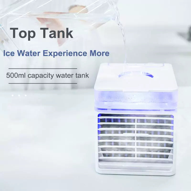 Compact Desktop Evaporative Air Cooler USB-Powered Portable Personal Fan with Adjustable Louvers