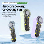 Portable Mini Cooling Fan With 199 Speeds and LED Display Compact Handheld Cooler