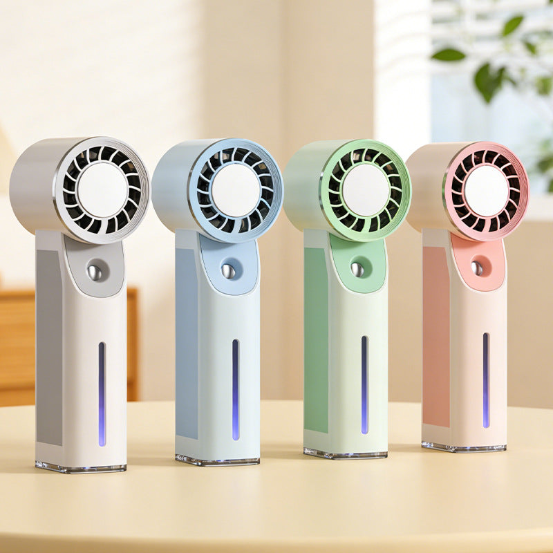Portable Facial Mist Sprayer with USB Rechargeable Mini Fan Ultrasonic Hydrating Skincare Device