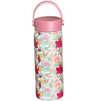 Flower Pattern Stainless Steel Insulated Thermos Bottle with Handle for Hot and Cold Drinks