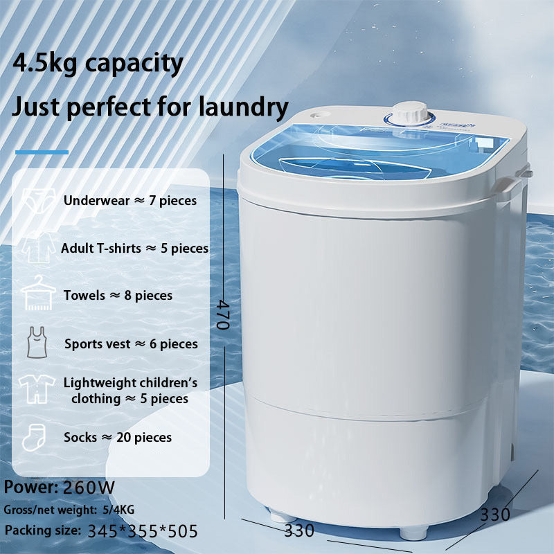 Mini Washing Machine Compact Semi-Automatic 1-4.5kg Capacity Unisex