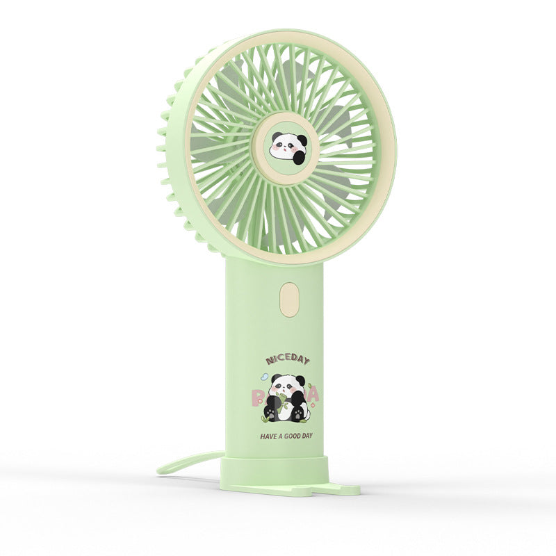 Portable Handheld Fan USB Rechargeable Cute Panda Design 3 Speeds Lightweight