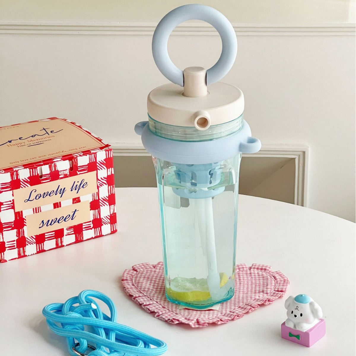 Women’s Fruit Infuser Water Bottle BPA-Free Leak-Proof with Carry Strap for Flavored Drinks