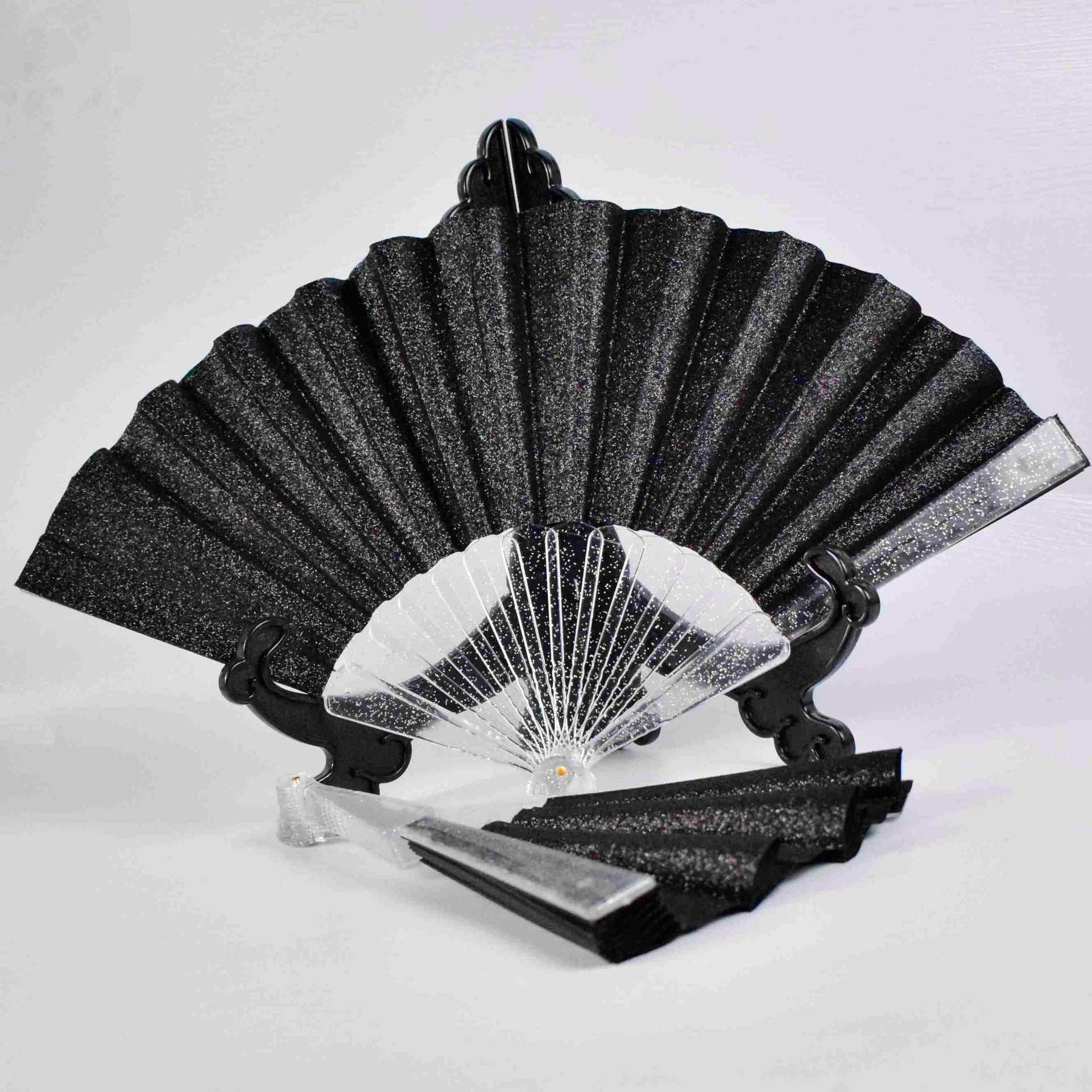 Ladies Hand Fan Glittering Sparkling Foldable High-Quality Material
