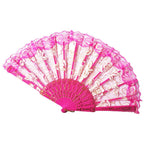Ladies Fan Floral Lace Design Lightweight Portable Elegant Handheld Fan