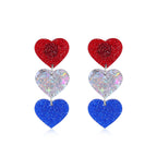 Women's Lightweight Star Earrings Enamel Flag Design Fishhook Closure Zinc Alloy