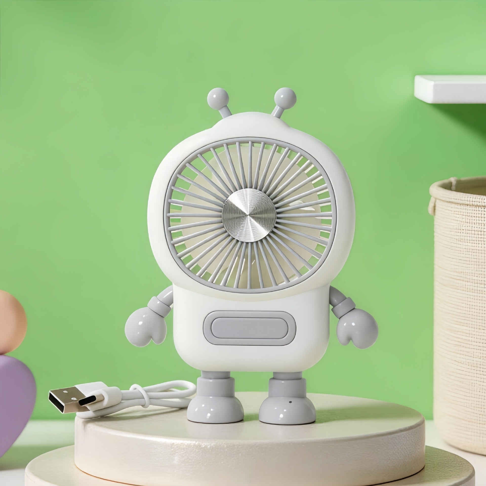 Portable Mini Fan Creative Robot Design Lightweight Handheld Personal Cooling Fan