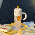 Multifunctional Coffee Mug with Reusable Straw Leak-Proof BPA-Free Plastic for Hot and Cold Drinks