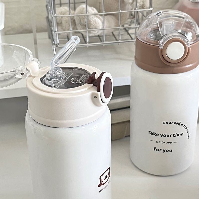 Women's Insulated Water Bottle with Flip Lid and Handle BPA-Free Eco-Friendly Design
