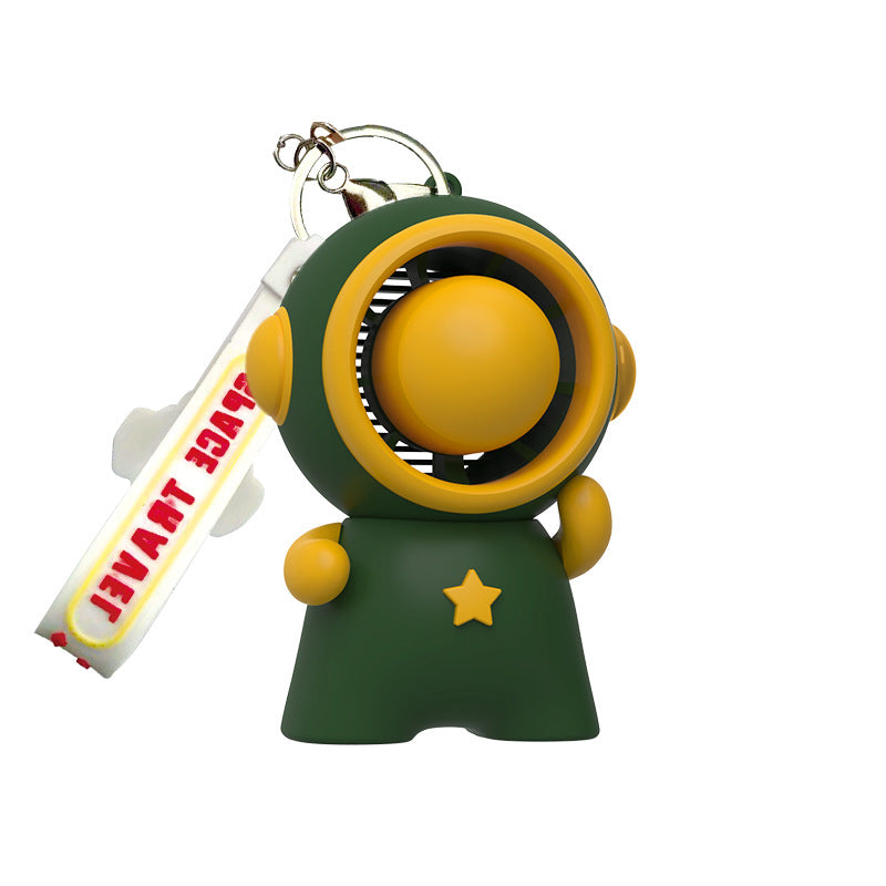 Portable Mini Fan Figure Design USB Rechargeable Keychain Cooler