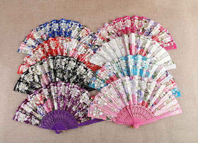Ladies Hand Fan Elegant Floral Pattern Lightweight Portable Accessory