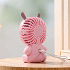 Portable USB Mini Handheld Fan with Cute Animal Design Lightweight Rechargeable Personal Fan
