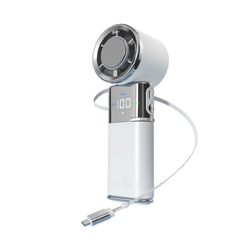Portable USB Fan Ultra-Compact Lightweight Rechargeable with LED Display and Variable Speeds