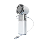 Portable Handheld Fan USB-C Rechargeable Lightweight Compact with Adjustable Speed and LED Display