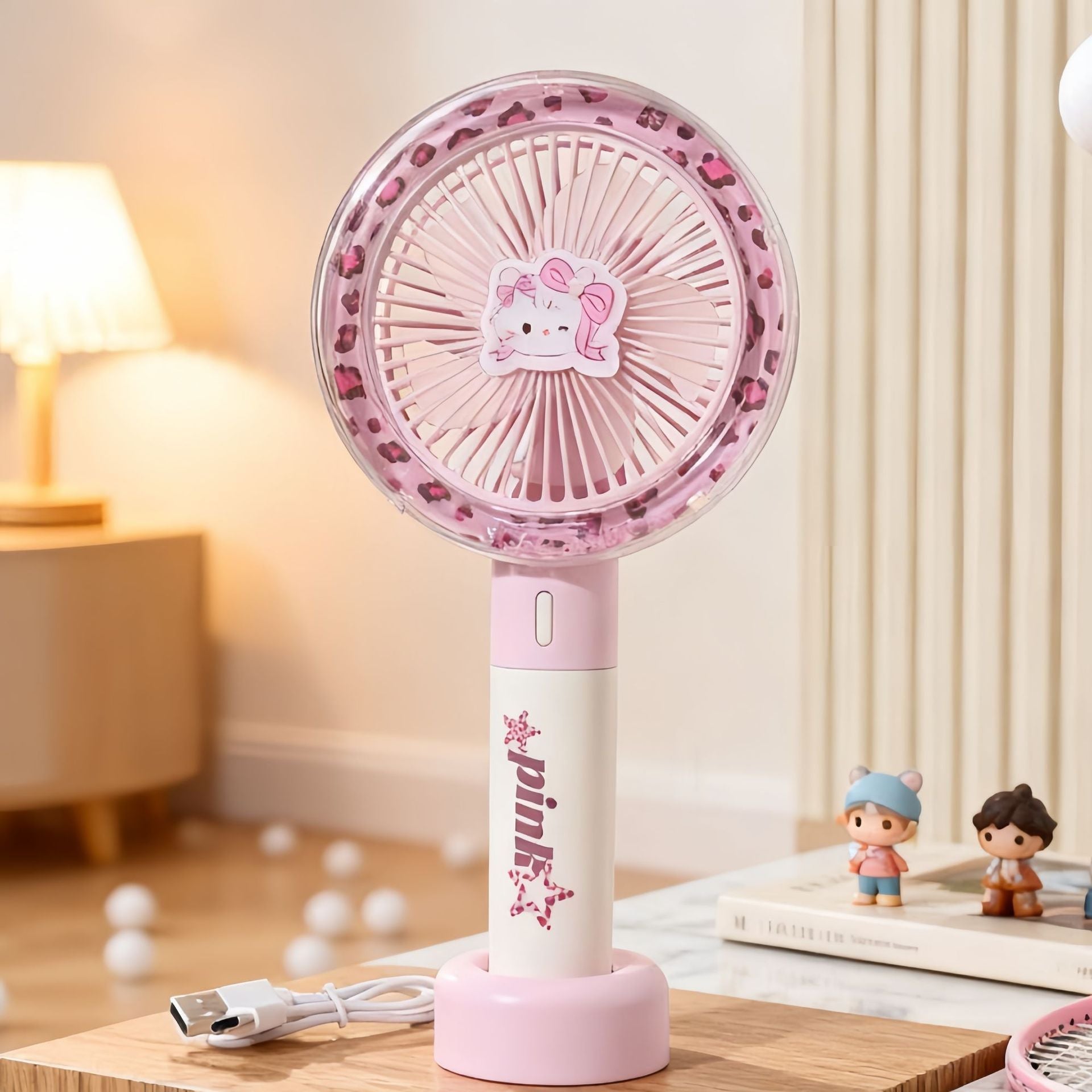 Portable Hand Fan with Powerful Battery USB Rechargeable Ergonomic Design Lightweight