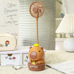 Portable Table Fan USB Powered Cute Bear Design Adjustable Speeds Compact Quiet Operation