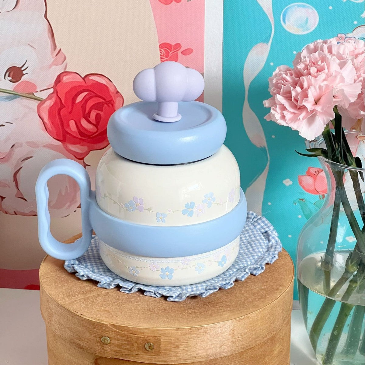 Creative Ceramic Teapot with Fruit Pattern Ergonomic Handle Easy to Clean Stylish Tea Pot