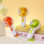 Portable USB Fan with Ergonomic Handle Lightweight Rechargeable Personal Cooling Fan