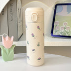 Insulated Stainless Steel Water Bottle with Floral Design Double Wall Vacuum for Women