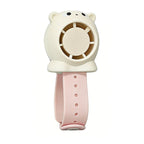 Portable Wrist-Mounted Cooling Fan with Adjustable Speeds and Bear Design Lightweight Rechargeable