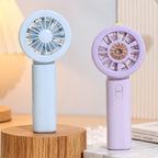 Portable Mini Handheld Fan with USB Rechargeable Misting Function Lightweight for Women