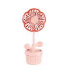 Women's Portable Mini Fan Flower Design Lightweight Handheld Cooling Fan