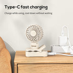 Portable Mini Clip Fan USB Rechargeable Quiet Compact Personal Cooling Fan