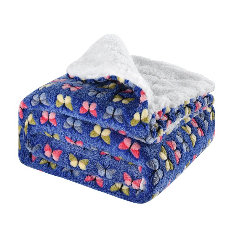 Women's Fleece Blanket Reversible Butterfly Pattern Soft Cozy Throw