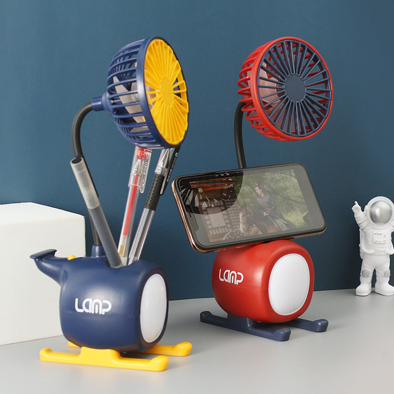 Multifunctional Table Fan with Flexible Arm and LED Light for Home and Office