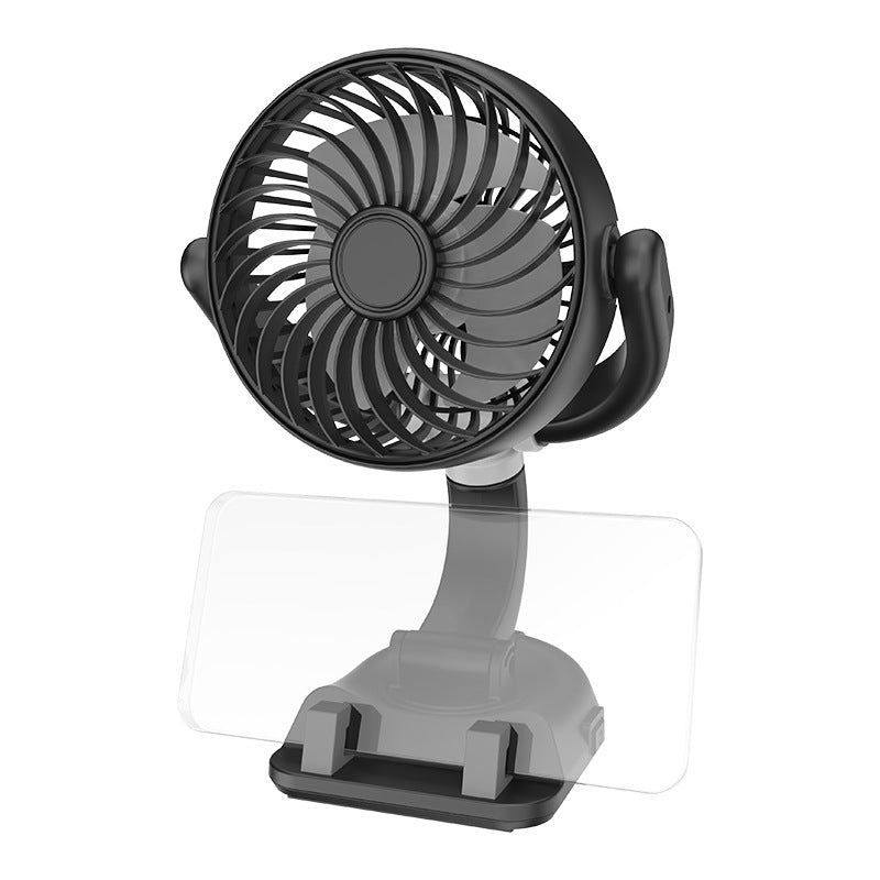 Dual-Head USB Rechargeable Table Fan Portable Adjustable 3-Speed Compact Desk Fan