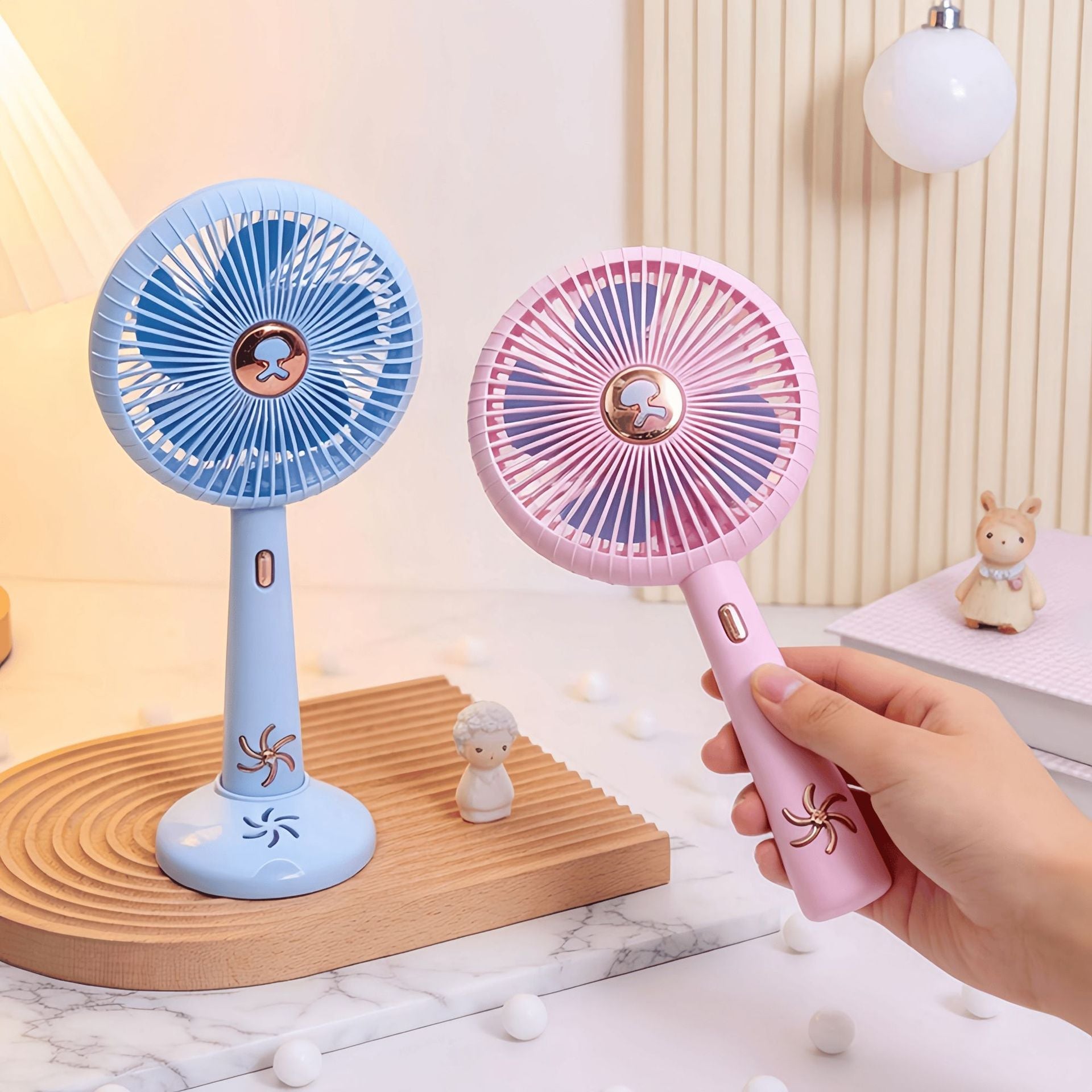 Portable USB Table Fan Rechargeable Battery 3-Speed Adjustable Head Quiet