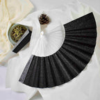 Women’s Elegant Glitter Fan Lightweight Handcrafted Cooling Accessory for Weddings and Parties