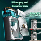 USB Portable Humidifying Desk Fan with LED Mood Light and Multi-Speed Air Circulation